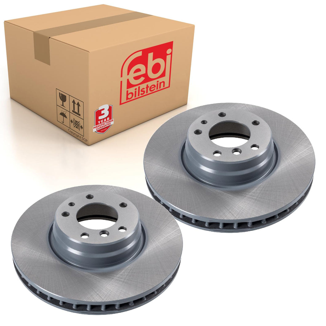 Pair of Front Brake Disc Fits Alpina BMW 7 Series E38 OE 34116757757 Febi 18553