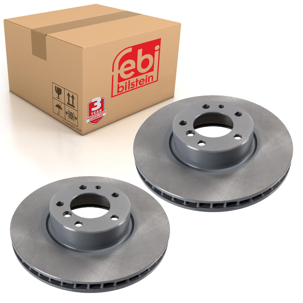 Pair of Front Brake Disc Fits BMW 5 Series E39 OE 34116767059 Febi 18557