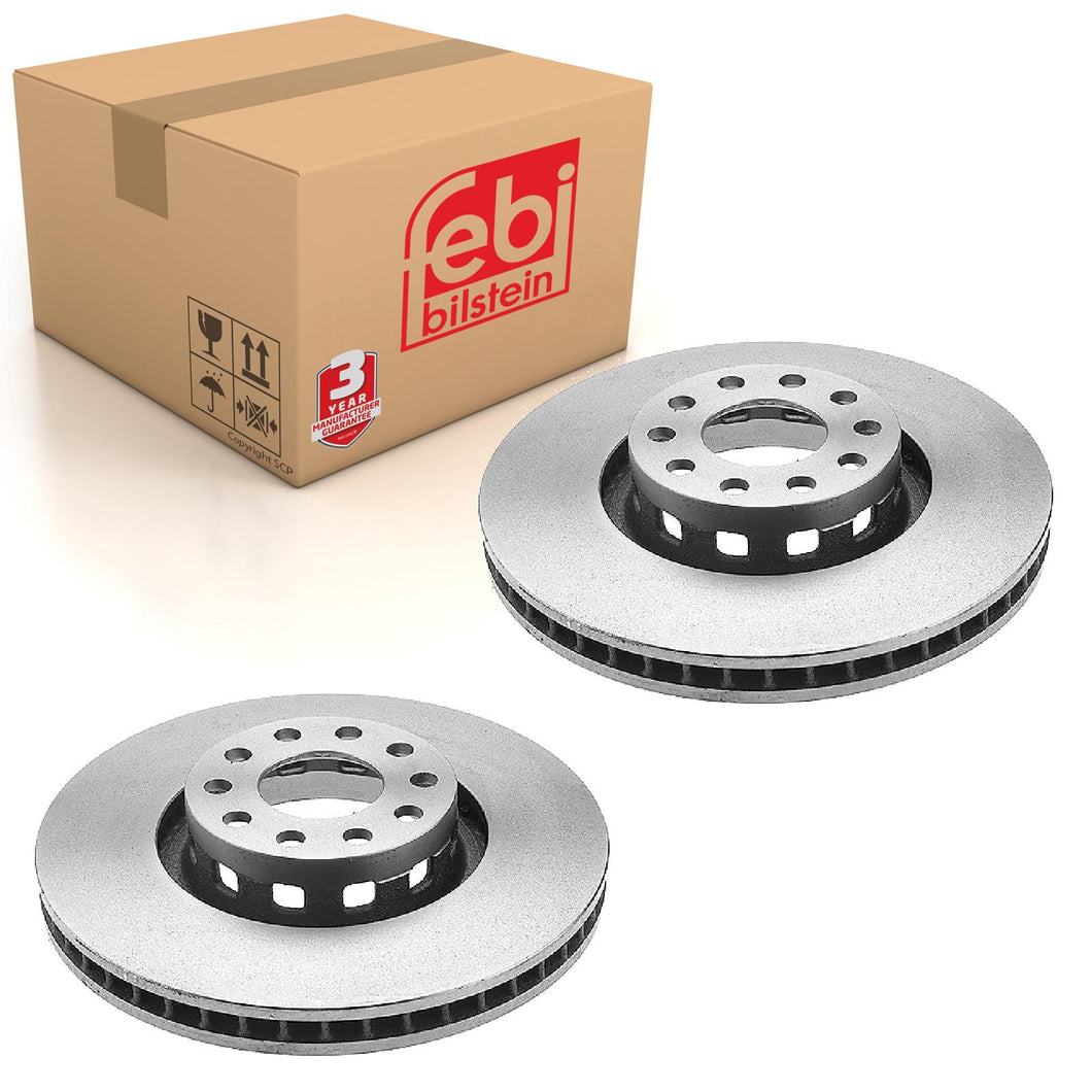 Pair of Front Brake Disc Fits Audi 100 quattro A8 S6 4A Febi 18656