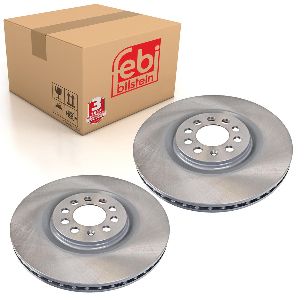 Pair of Front Brake Disc Fits Volkswagen Bora 4motion Clasico Crosspo Febi 19096