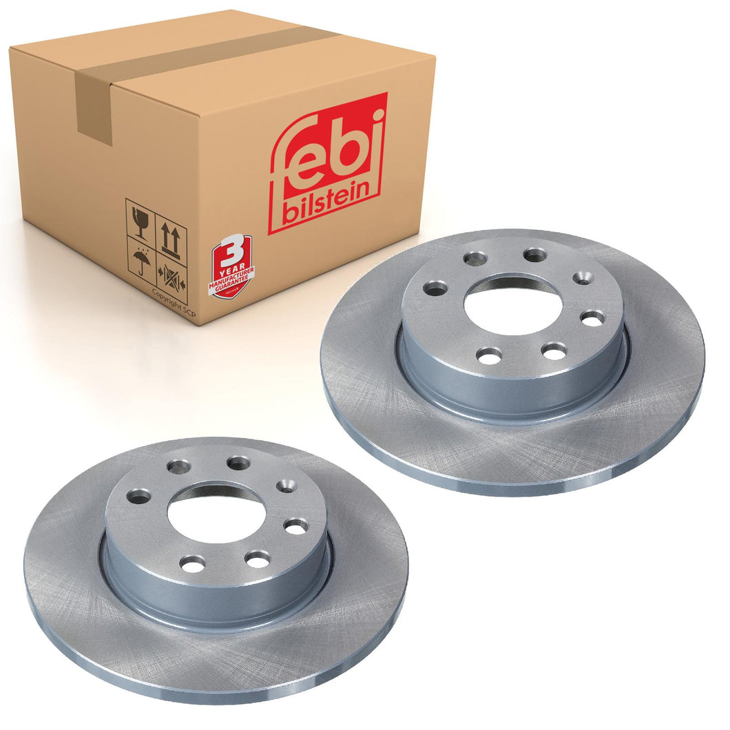 Pair of Front Brake Disc Fits Vauxhall Corsa C Vita OE 569020 Febi 19510