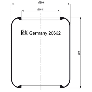Air Spring No Piston Fits Schmitz Cargobull DAF bitte Abmessungen bea Febi 20662