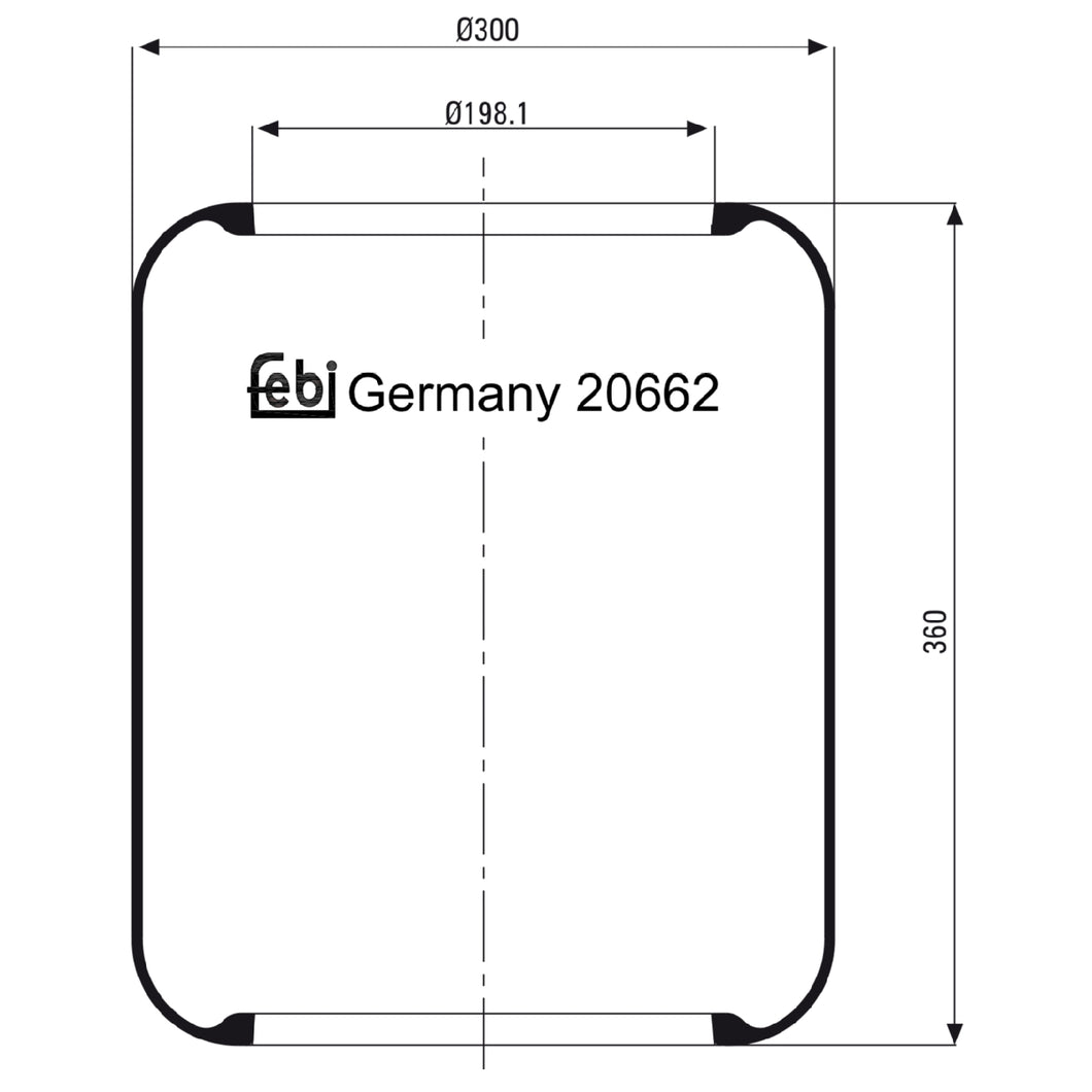 Air Spring No Piston Fits Schmitz Cargobull DAF bitte Abmessungen bea Febi 20662