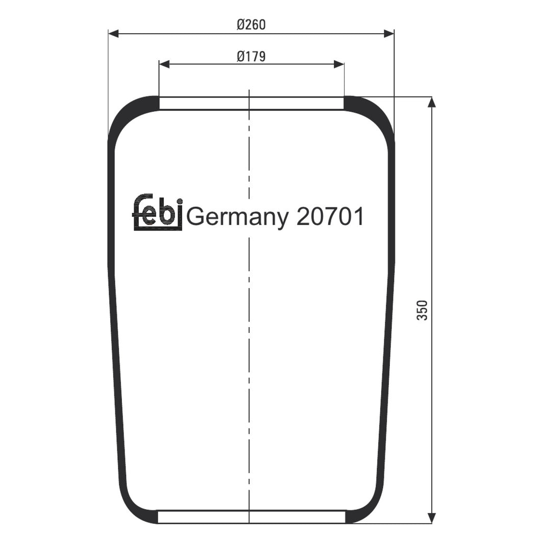 Front Air Spring No Piston Fits AuwArter OE B510040 Febi 20701