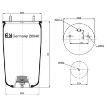 Load image into Gallery viewer, Air Spring No Piston Fits Bergische Achsen OE 542940910 Febi 20940
