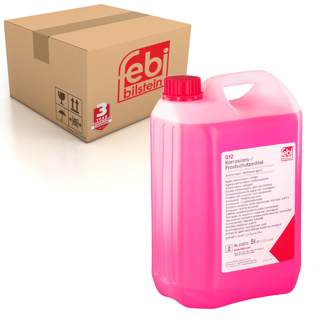 Pink Red Coolant Antifreeze Concentrate G12 5Ltr Fits Audi Seat Febi 22272