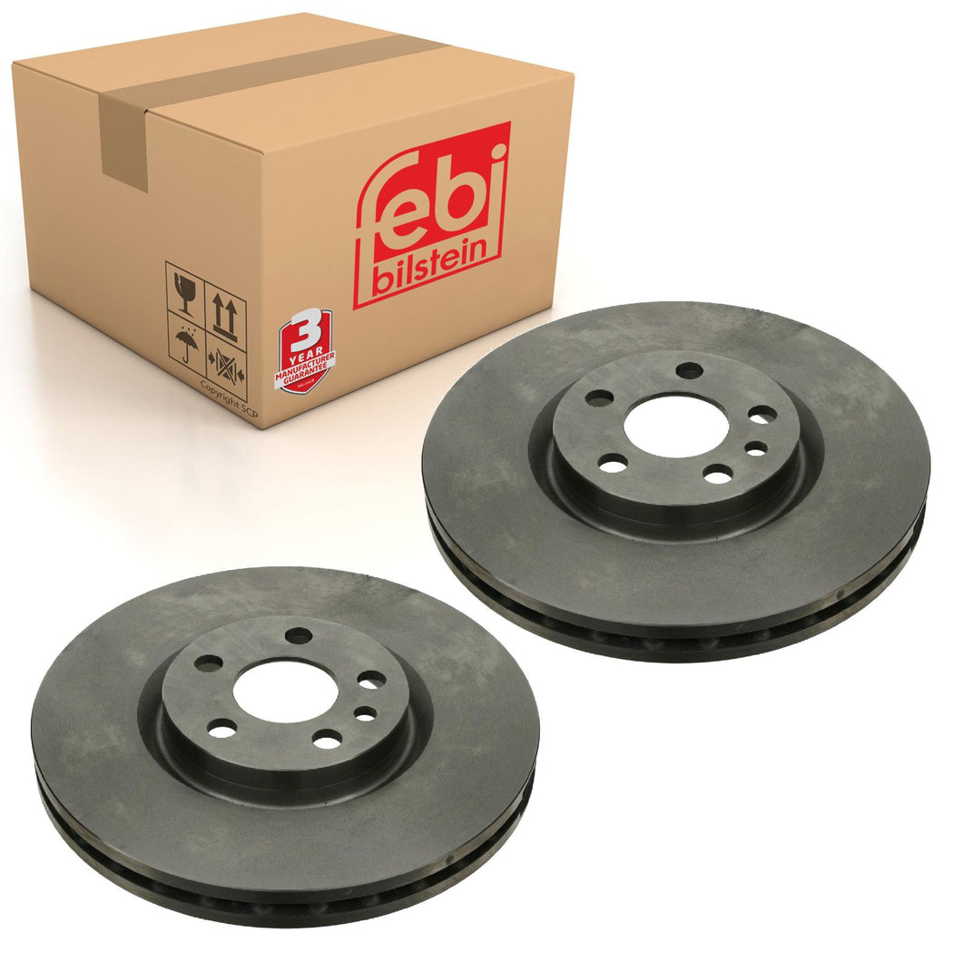 Pair of Front Brake Disc Fits Lancia Phedra FIAT Ulysse Peugeot 807 C Febi 22403