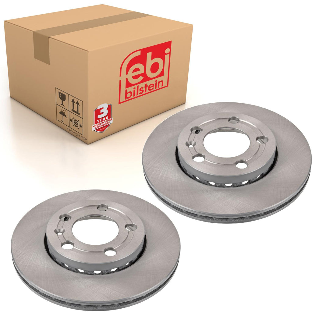 Pair of Front Brake Disc Fits Volkswagen Crossfox Crosspolo Fox Lupo Febi 22874