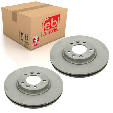 Pair of Front Brake Disc Fits Citroen XM Peugeot 407 508 605 607 Febi 22921