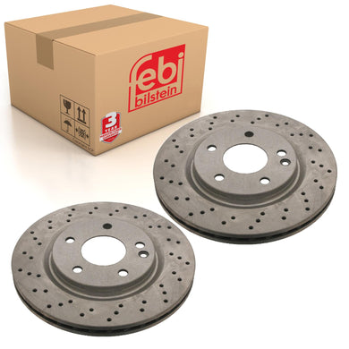 Pair of Front Brake Disc Fits Mercedes Benz A-Class Model 168 Febi 22996