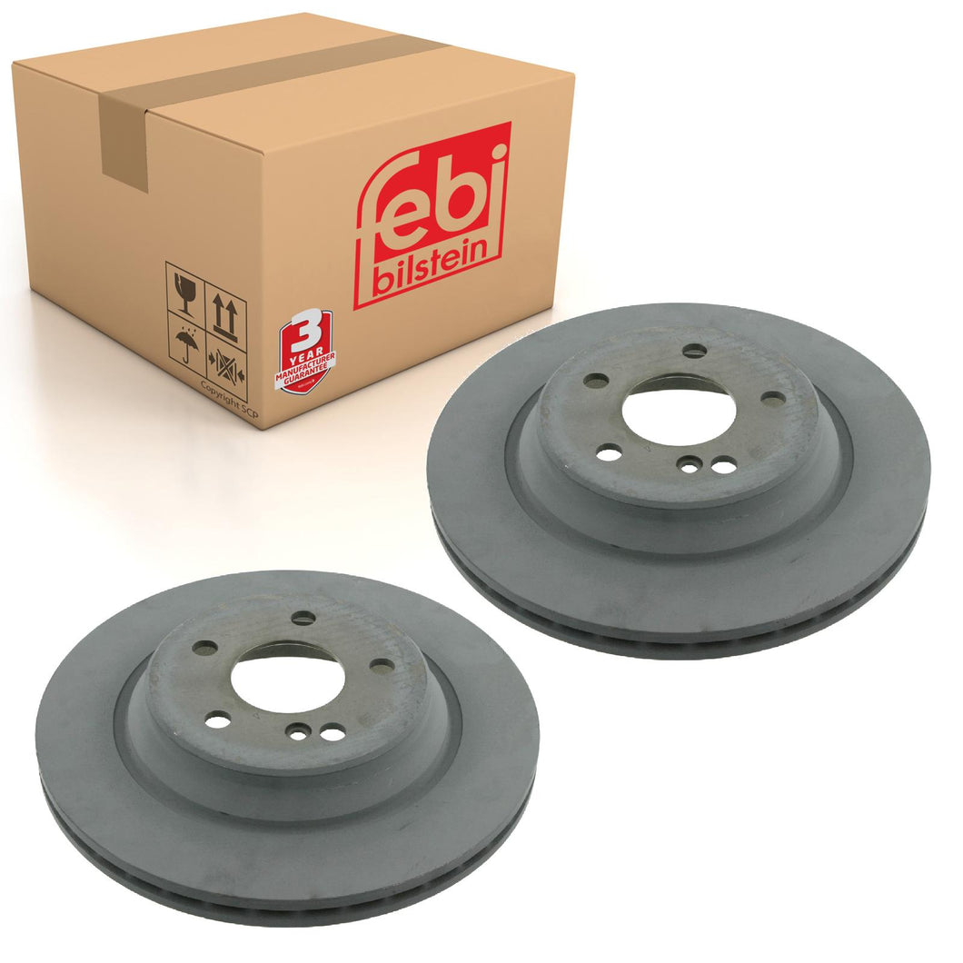 Pair of Rear Brake Disc Fits Mercedes Benz CL Model 215 S-Class 220 Febi 23177