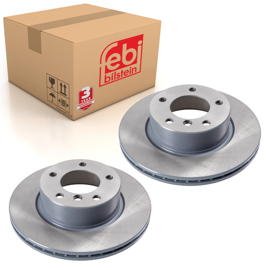 Pair of Front Brake Disc Fits BMW 1 Series E81 E82 E87 LCI E88 3 E90 Febi 23536