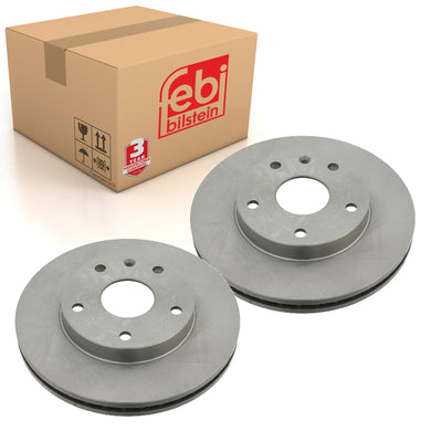 Pair of Front Brake Disc Fits Daewoo Leganza Chevrolet GM Febi 23539