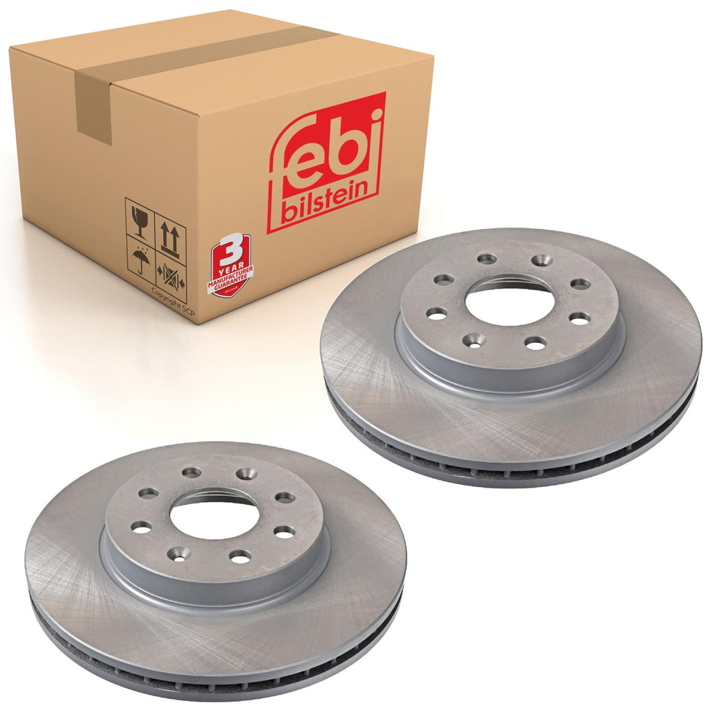 Pair of Front Brake Disc Fits Daewoo Nubira Chevrolet GM OE 96286933 Febi 23541