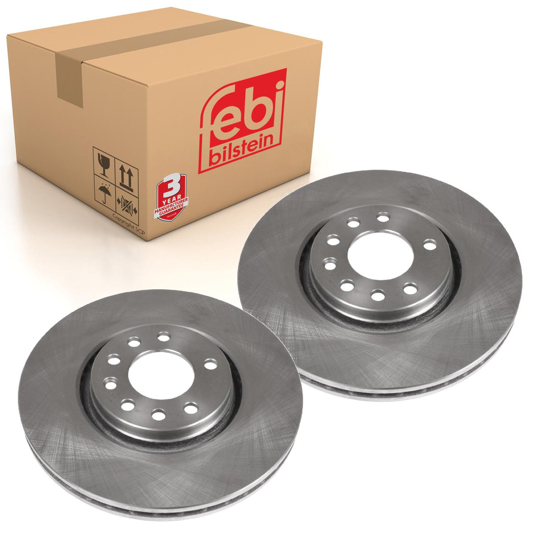 Pair of Front Brake Disc Fits Vauxhall Astra Corsa Meriva Signum Vect Febi 23559