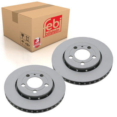 Pair of Rear Brake Disc Fits Volkswagen Bora 4motion Clasico Golf Van Febi 23560