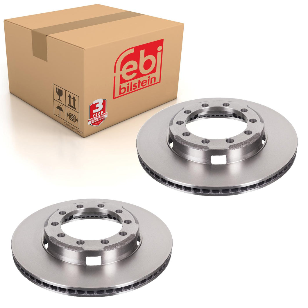 Pair of Front Brake Disc Fits IVECO CityClass EuroClass EuroRiderCity Febi 23721