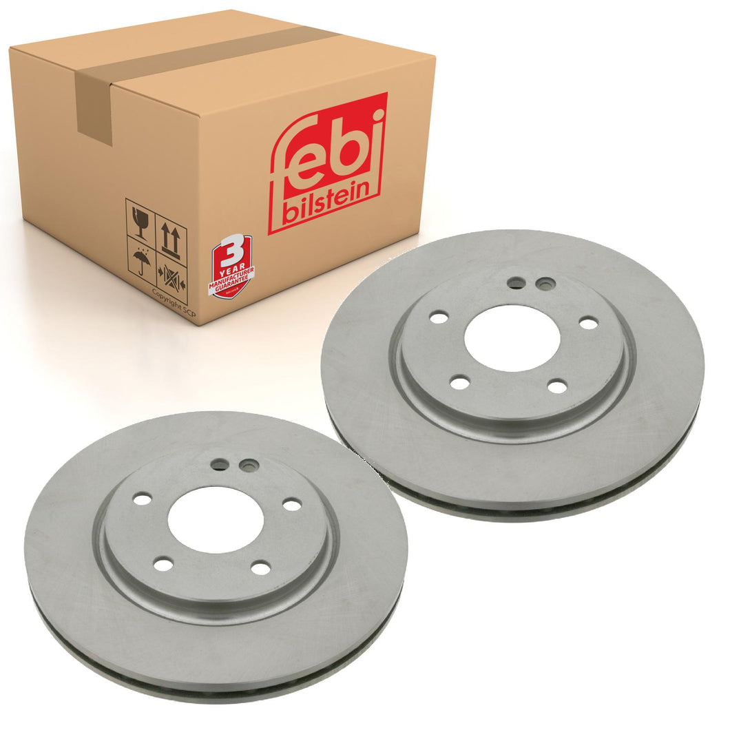 Pair of Front Brake Disc Fits Mercedes Benz Vaneo Model 414 Febi 23997