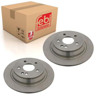 Pair of Rear Brake Disc Fits Mercedes Benz Valente model 639 Viano Vi Febi 24077