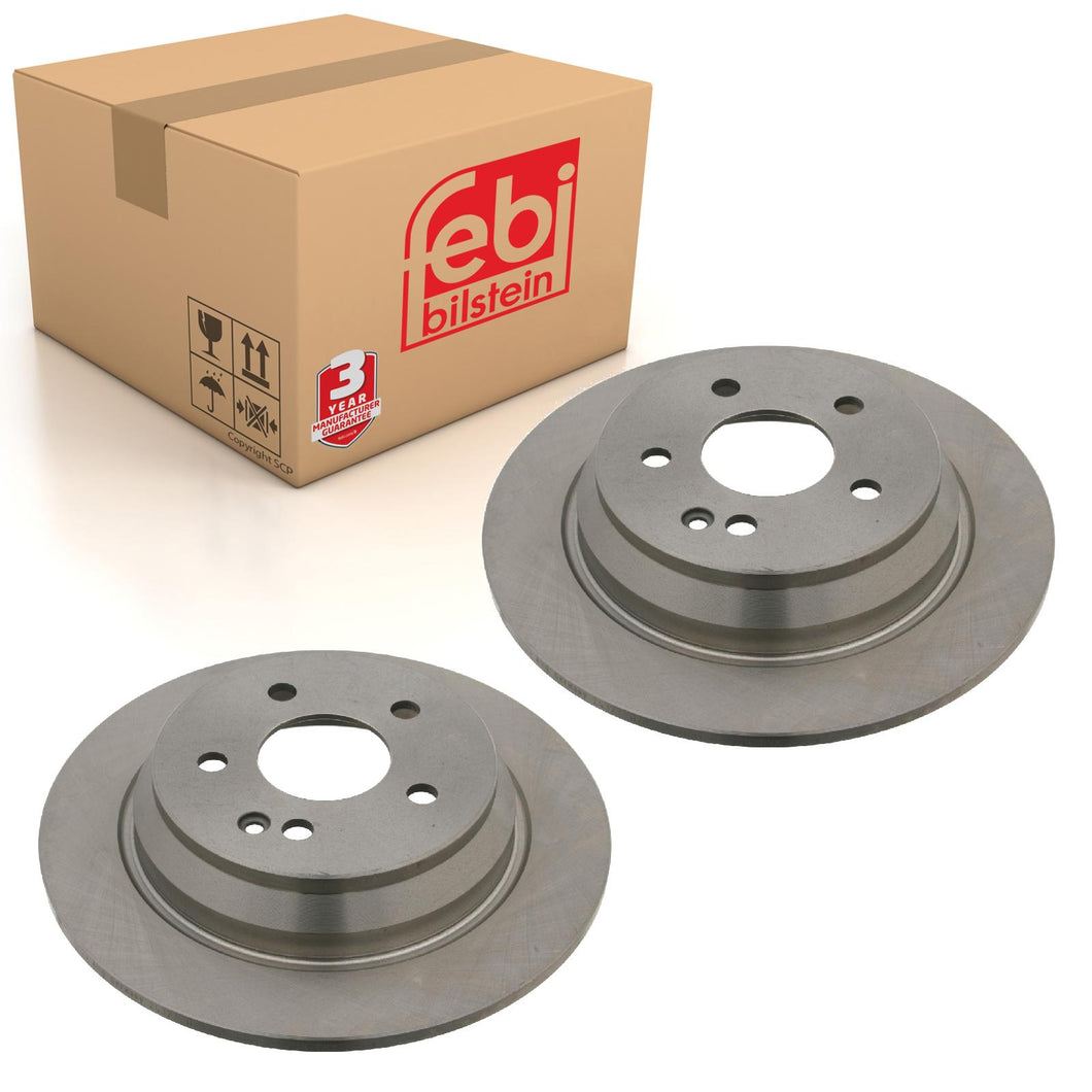Pair of Rear Brake Disc Fits Mercedes Benz Valente model 639 Viano Vi Febi 24077