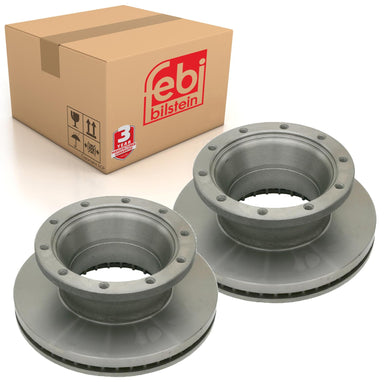 Pair of Brake Disc No Abs Sensor Ring Fits ROR OE MBR9018 Febi 24227