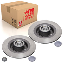 Load image into Gallery viewer, Pair of Rear Brake Disc Inc Wheel Bearing Abs Sensor Ring Axle Nut &amp; Febi 24290