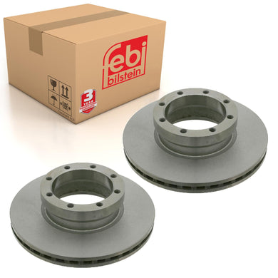 Pair of Front Brake Disc Fits Volvo FL6 FL608 - 615FL 180 FL 205 220 Febi 24459