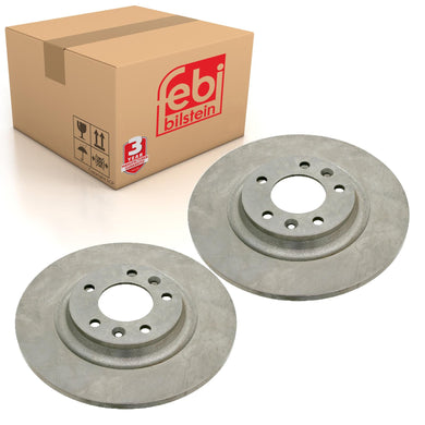 Pair of Rear Brake Disc Fits Peugeot 407 508 607 RCZ Citroen C5 III Febi 26037