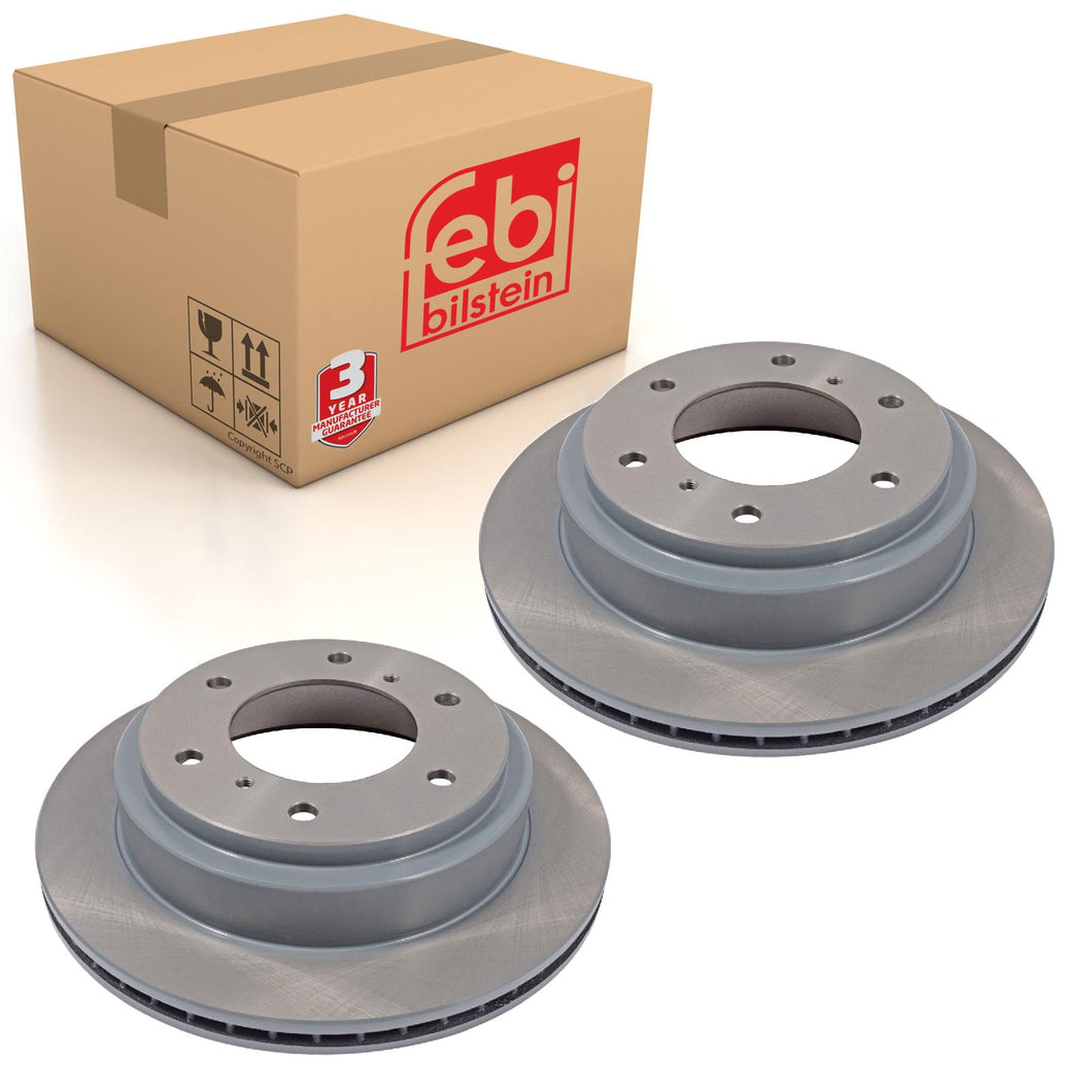 Pair of Rear Brake Disc Fits Mitsubishi Montero Pajero OE MR418067 Febi 26047