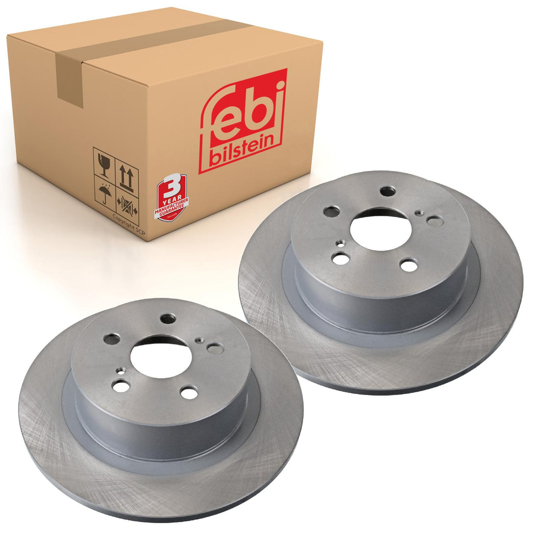 Pair of Rear Brake Disc Fits Toyota Avensis I OE 4243105040 Febi 26062