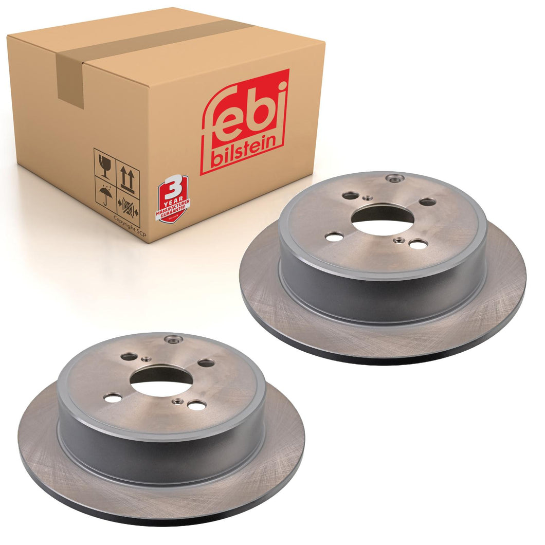 Pair of Rear Brake Disc Fits Toyota Corolla Spacio OE 4243102071 Febi 26066