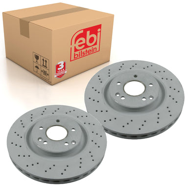 Pair of Front Brake Disc Fits Mercedes Benz C-Class Model 203 CLK 209 Febi 26107