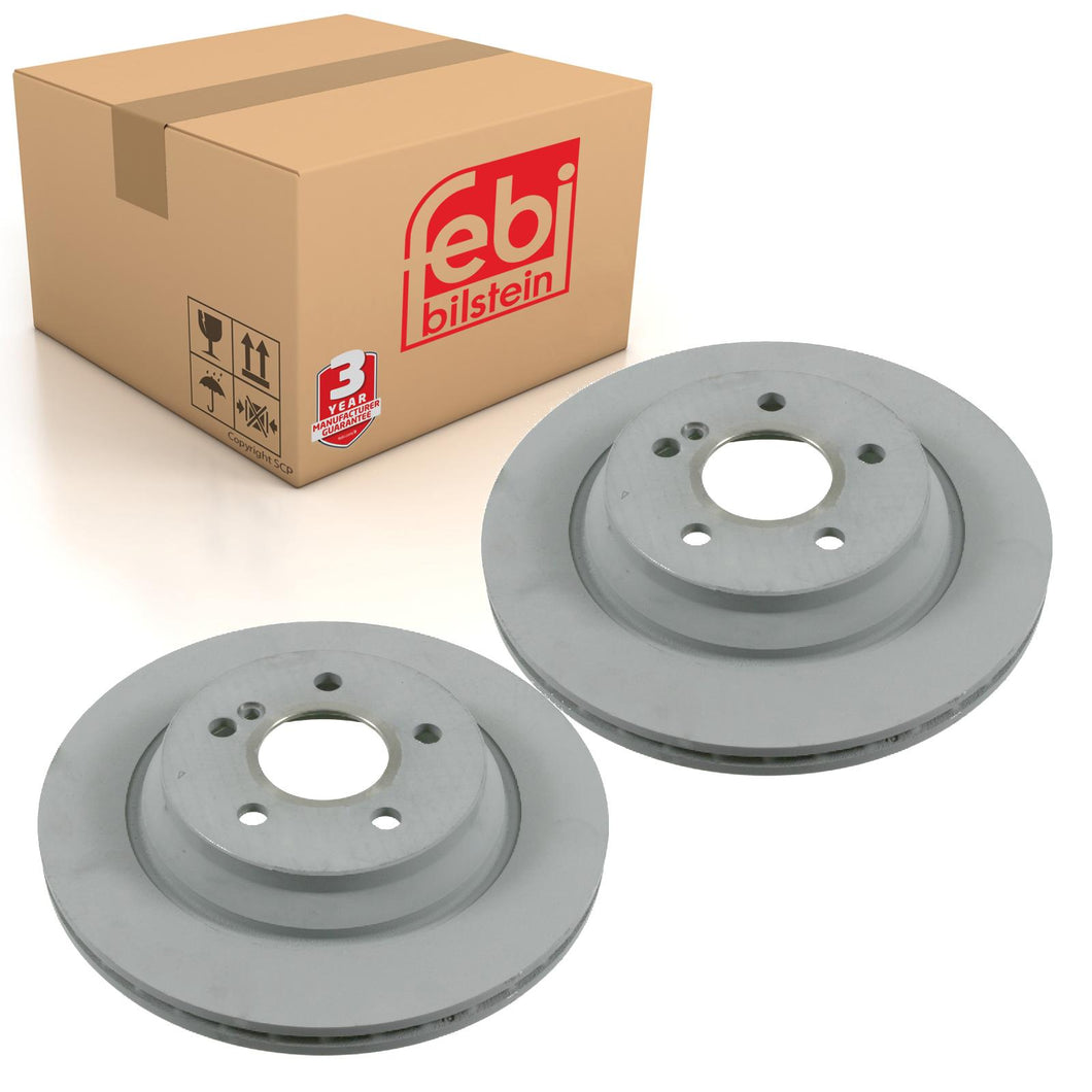 Pair of Rear Brake Disc Fits Mercedes Benz S-Class Model 221 SL 230 Febi 26108