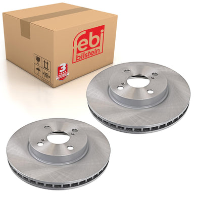 Pair of Front Brake Disc Fits Toyota Corolla Spacio OE 4351202070 Febi 26185