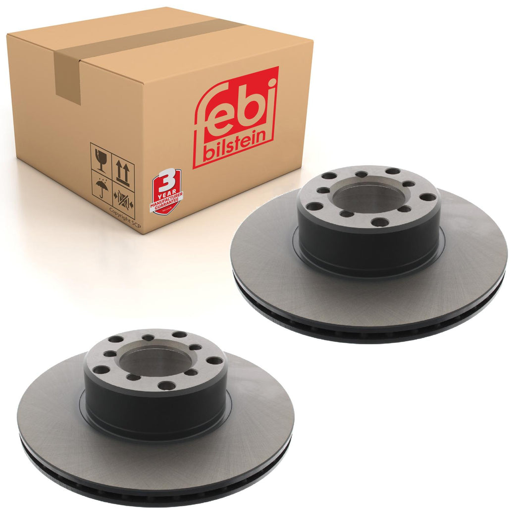 Pair of Front Brake Disc Fits Mercedes Benz Model 111 Fintail S-Class Febi 26199
