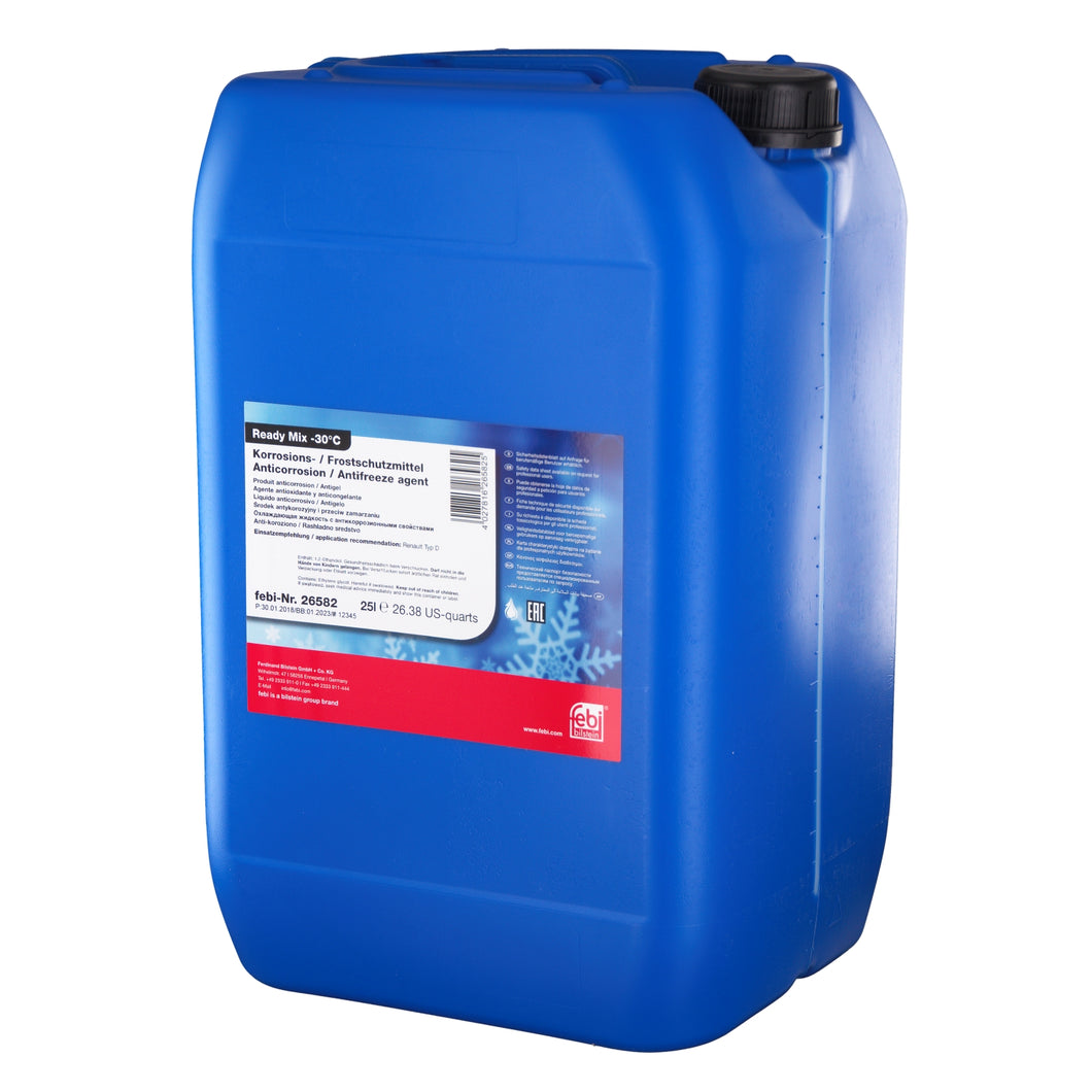 Green Coolant Antifreeze Ready Mix 25Ltr Fits Nissan Febi 26582