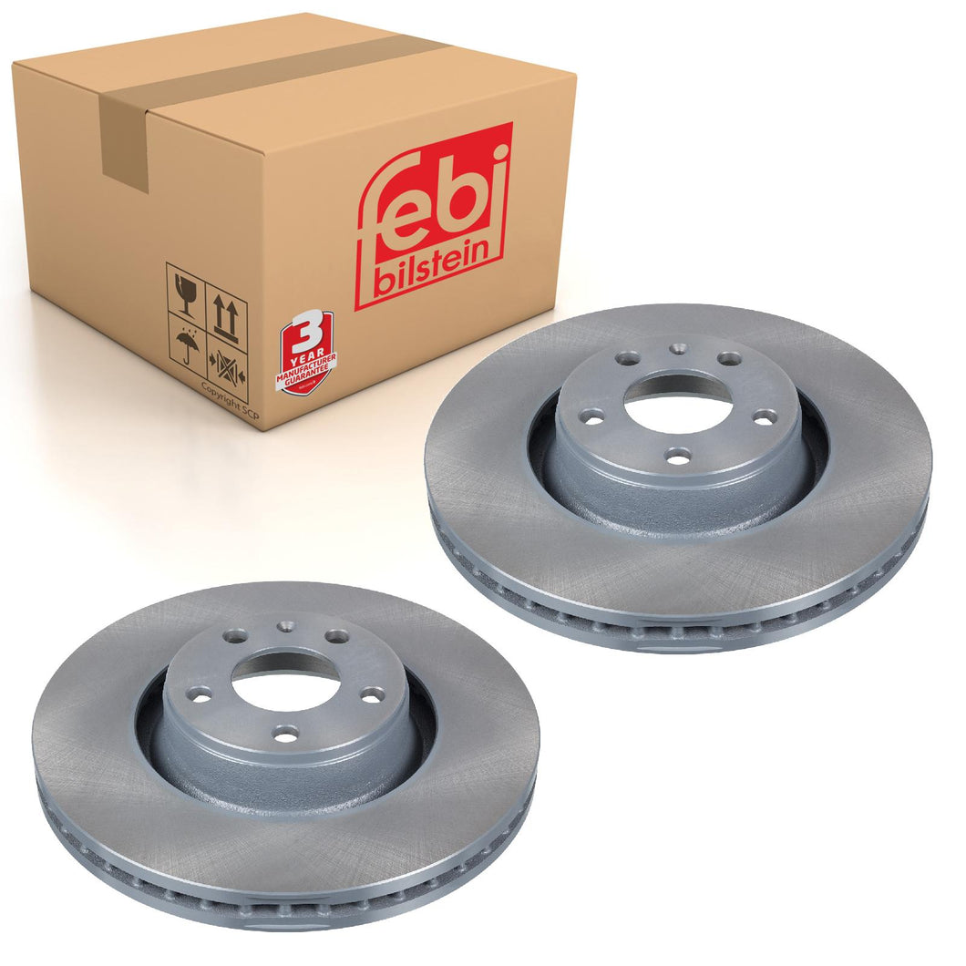 Pair of Front Brake Disc Fits Audi A6 quattro A8 RS6 S6 S8 4E Febi 26647