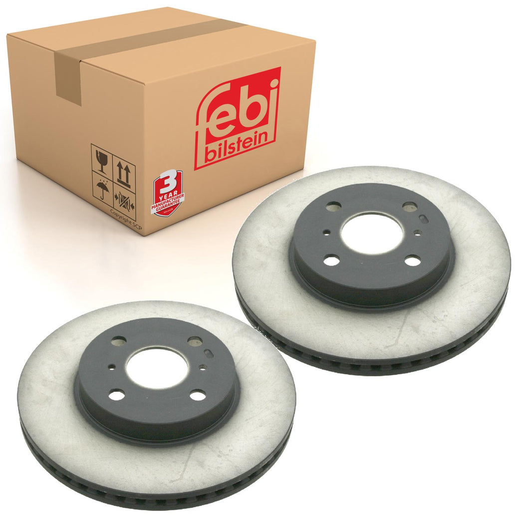 Pair of Front Brake Disc Fits Toyota Vitz Yaris III OE 4351252120 Febi 27467