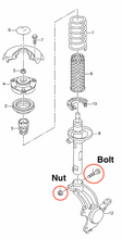 Load image into Gallery viewer, Golf Front Strut Pinch Bolt Hub Nut Kit VW Audi OE N90954802 Febi 27876