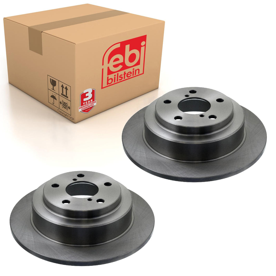 Pair of Rear Brake Disc Fits Subaru Forester Impreza Legacy Febi 28153