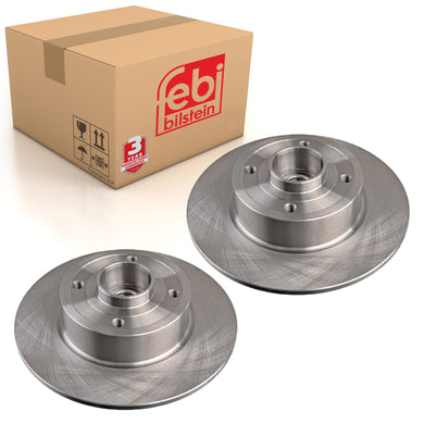 Pair of Rear Brake Disc Inc Wheel Bearing Abs Sensor Ring Axle Nut & Febi 28154