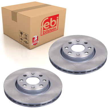 Pair of Front Brake Disc Fits Vauxhall Adam Corsa FIAT Grande Punto V Febi 28177