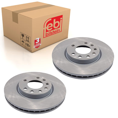 Pair of Front Brake Disc Fits Vauxhall Corsa D OE 5569026 Febi 28179