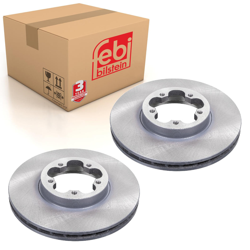 Pair of Front Brake Disc Fits Ford Tourneo 13 Transit 6 12 14 Febi 28389