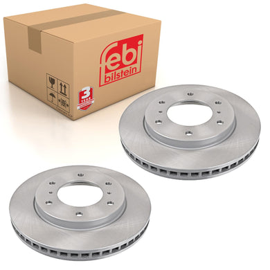 Pair of Front Brake Disc Fits Mitsubishi L 200 Triton OE MN102276 Febi 28437