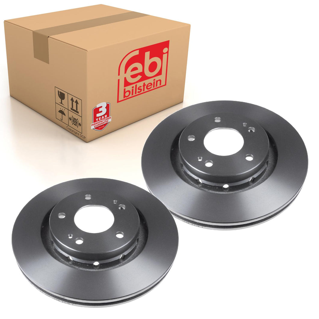 Pair of Front Brake Disc Fits Mitsubishi Lancer Outlander Peugeot 400 Febi 28440