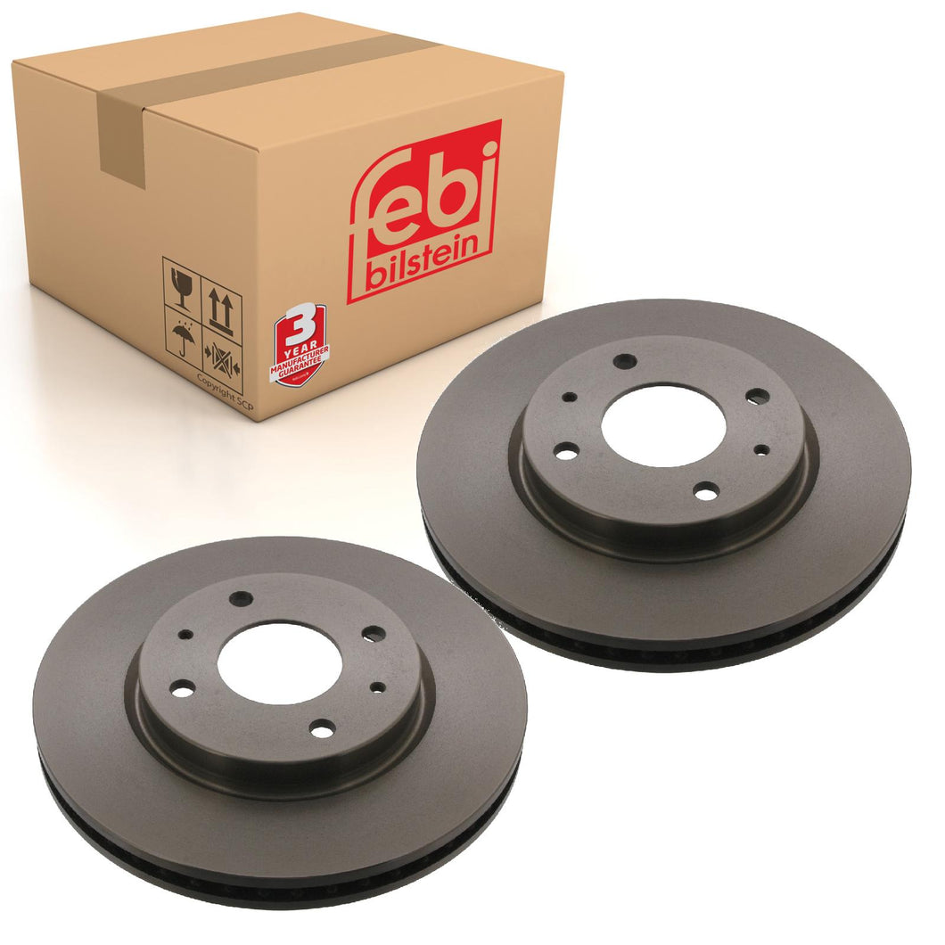 Pair of Front Brake Disc Fits Mitsubishi Galant Lancer VII Febi 28441