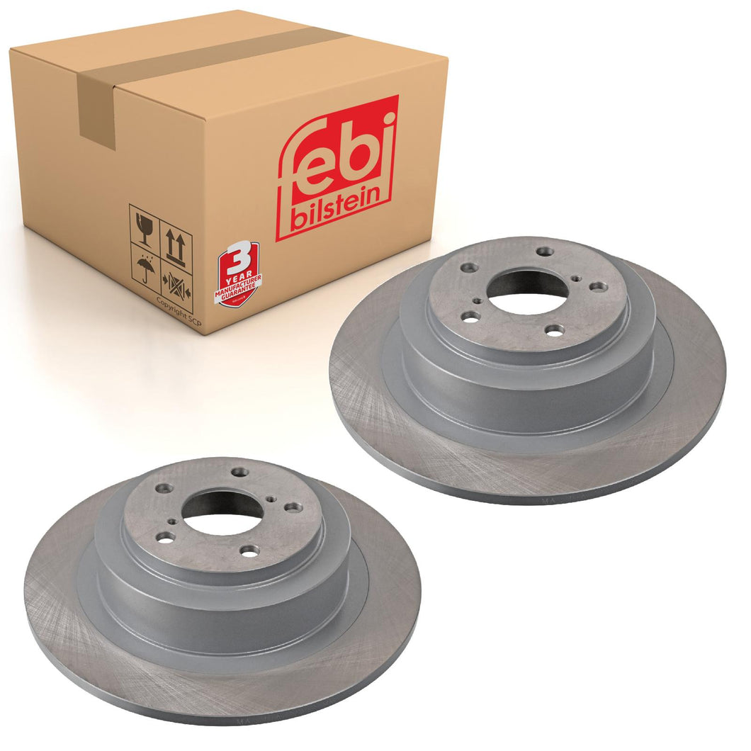 Pair of Rear Brake Disc Fits Subaru Legacy Outback OE 26700AE062 Febi 28444