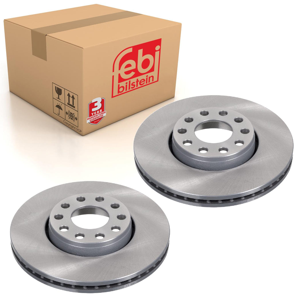 Pair of Front Brake Disc Fits Volkswagen Passat 4motion syncro Skoda Febi 28505