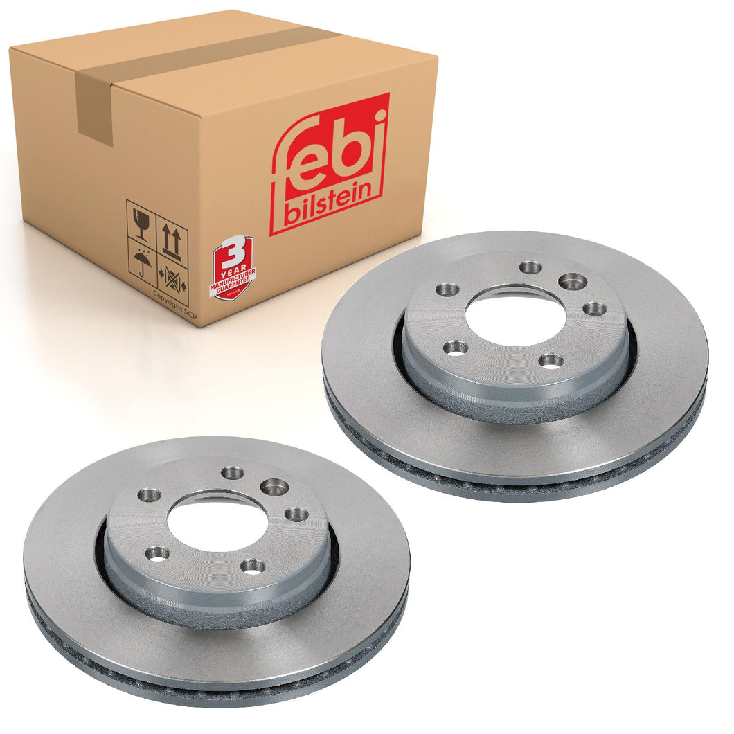 Pair of Rear Brake Disc Fits Volkswagen Transporter 4motion 7J Febi 28682